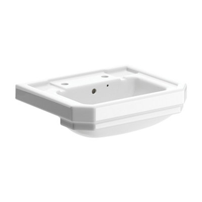 * Somerton White Rectangular Single Semi-Recessed Basin (W)49.5Cm from B&Q
