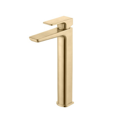  - * Hoveton Tall Brass Effect Worktop Mono Mixer Tap