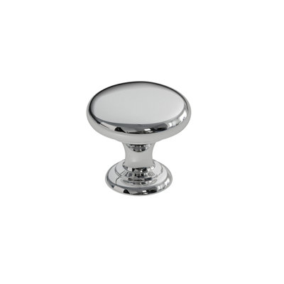 Exbury Polished Chrome Effect Round Furniture Knob (Dia)38mm from B&Q