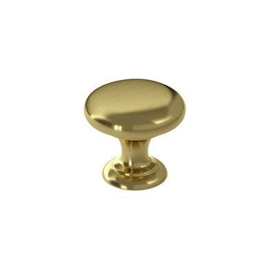 - * Exbury Polished Brushed Brass Effect Round Furniture Knob (Dia)38mm