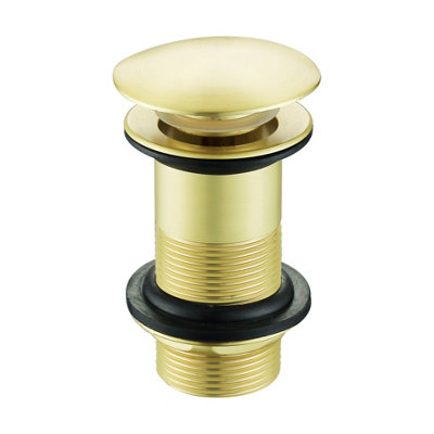  - * Brushed Brass 110.5mm Click Clack Unslotted Waste