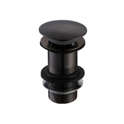  - * Black Brass 110.5mm Click Clack Unslotted Waste