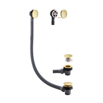 Brushed Brass Effect Brass Click Clack Waste & Overflow (Dia)66mm from B&Q