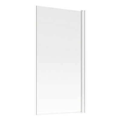 Essentials Straight Chrome Effect Frame Bath Screen (W)800mm (H)1400mm from B&Q