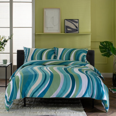Deyongs Smith Wave 100% Cotton Duvet Cover Set SoftBreathable & Stylish Bedding