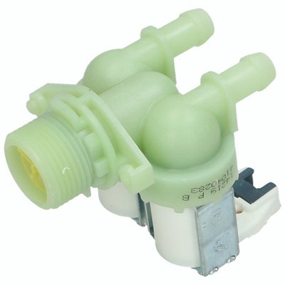 Hoover Cold Water Double Solenoid Inlet Valve : 180Deg. With Bore: 11.5 Bore Outlets & Protected (Push) Connectors from B&Q