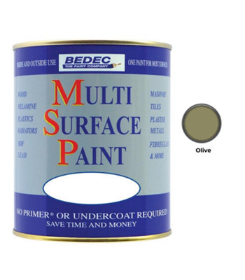 B&Q -  Multi Surface PaintSatinOlive750Ml