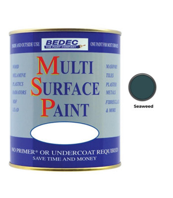 B&Q -  Multi Surface PaintSatinSeaweed750Ml