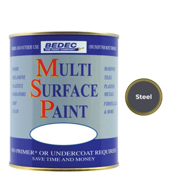 B&Q -  Multi Surface PaintMattSteel750Ml