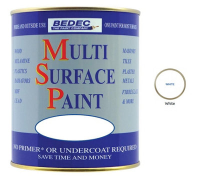 B&Q -  Multi Surface PaintSatinWhite250Ml