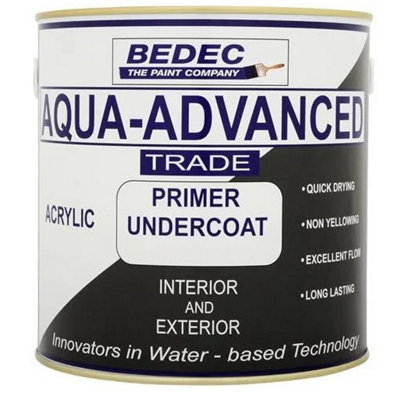 Bedec Aqua Advanced Paint Primer UndercoatWhite1 Litre from B&Q