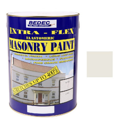 Bedec Extra Flex Masonry PaintSwans Down5 Litre from B&Q