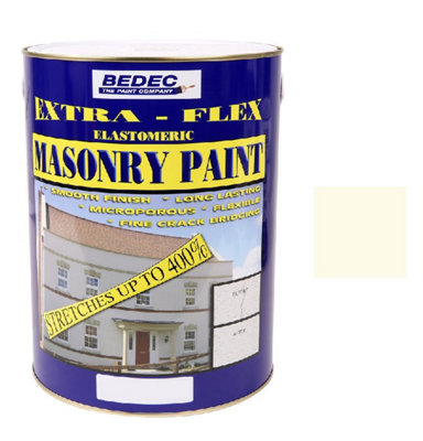 Bedec Extra Flex Masonry Paint5 Litre Gardenia from B&Q