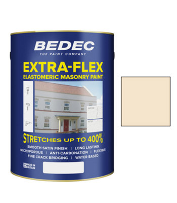 Bedec Extra Flex Masonry Parchment 5L from B&Q