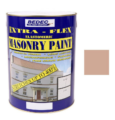 Bedec Extra Flex Masonry Paint5 Litre Suffolk Pink from B&Q