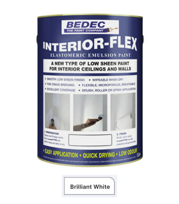 Bedec Interior Flex Matt PaintBrilliant White5L from B&Q