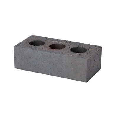 Wienerberger Staffordshire Smooth Blue Perforated Class B Engineering Brick (L)215mm (W)102.5mm (H)65mm from B&Q