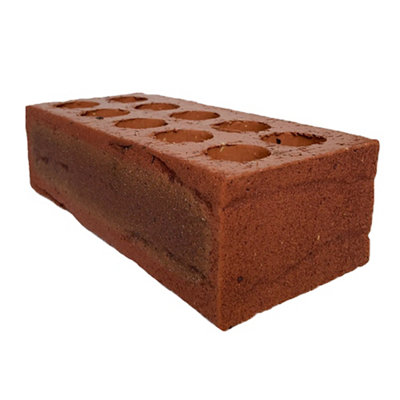 Wienerberger Tuscan Rough Red Perforated Facing Brick (L)215mm (W)102.5mm (H)65mm from B&Q