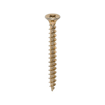 Timco Solo Countersunk Woodscrews - 5.0 X 50 (200Pcs) Gold