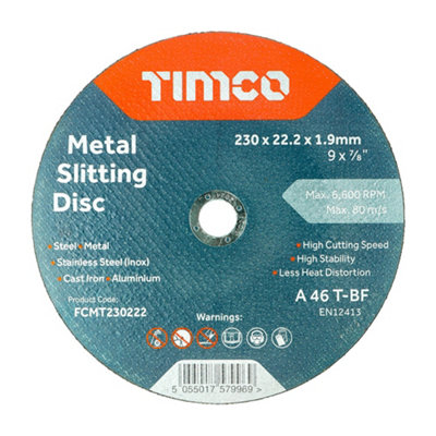 Timco B/abrasive Flat Wheel Inox230 X 22.2 X 1.9 (25Pcs) from B&Q