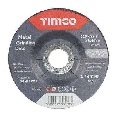 Timco B/abrasive Depressed Metal115 X 22.2 X 6.4 (25Pcs) from B&Q