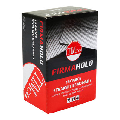 Timco Firmahold Collated Brad Nails16 GaugeStraightGalvanised Bg166416G X 64mm from B&Q