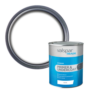 Valspar Trade White Matt Wall & Ceiling Primer & Undercoat1L Tin from B&Q