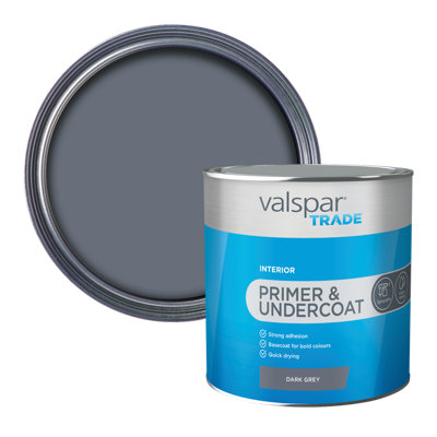 Valspar Trade Primer & Undercoat Dark Grey Matt Wall & Ceiling Primer & Undercoat2.5L Tin from B&Q