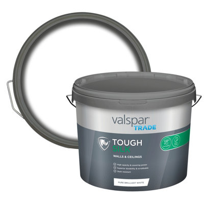 Valspar Trade Pure Brilliant White Silk Wall & Ceiling Emulsion Paint10L from B&Q
