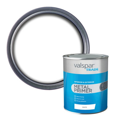 Valspar Trade Metal Primer White Matt Metal Primer1L Tin from B&Q