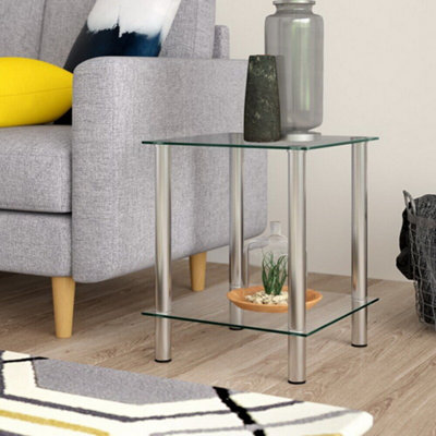 Aspect Furniture Matrix 2-Tier Glass Rack/side Table-Clear from B&Q