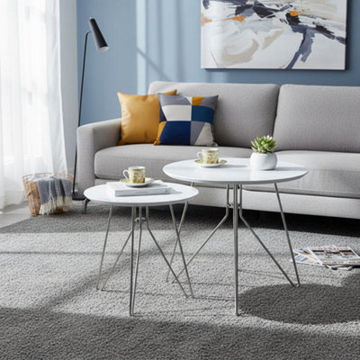 Aspect Furniture Alegro Set Of 2 Round Nesting Tables-White from B&Q