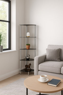 Aspect Furniture Polo 5Tier Display Glass Unit/Bathroom Rack