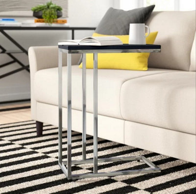 Aspect Furniture Bellini C Shaped Table/ Sofa Side Table-Black from B&Q