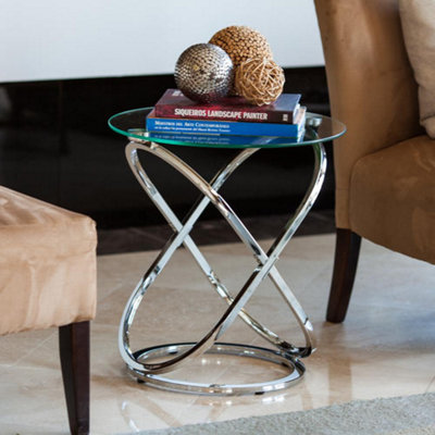 Aspect Furniture Monarch Clear Glass Round Coffee/side End Table With Chrome Base from B&Q