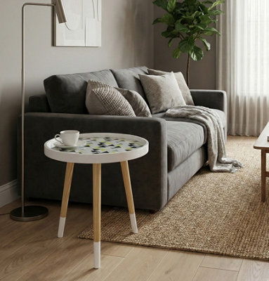 Aspect Furniture Leonie Side Table -White Top With Multi-Coloured Triangle Pattern from B&Q