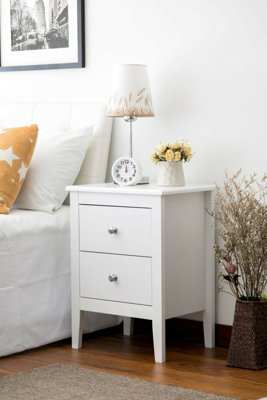 Aspect Furniture Melia Bedside Table,nightstand Lamp Desk For Bedroom (White2 Drawer) from B&Q