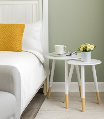 Aspect Furniture Dina Set Of 2 Round Nesting Table,side Table,occasional Table,white from B&Q