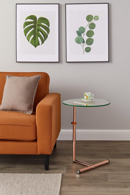 Aspect Furniture Clear Glass Side/end/laptop Table-Zen Adjustable Round Table,copper Base from B&Q