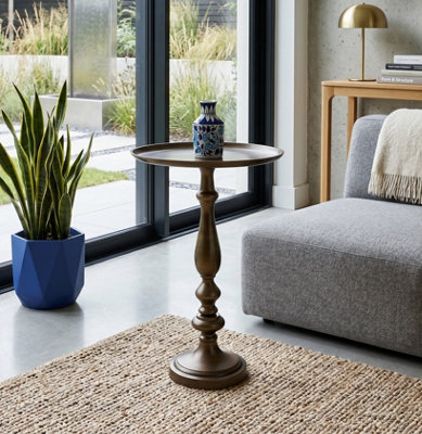 Aspect Furniture Sana Metal Hand-Crafted Side Table,antique Brass from B&Q