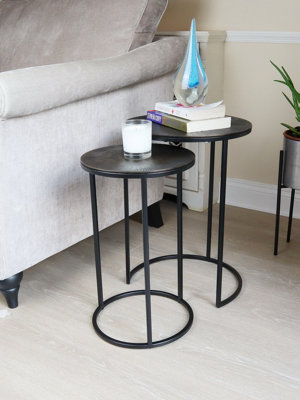 Aspect Furniture Hiba Nest Of 2 TablesSunburst TopAntique Bronze from B&Q