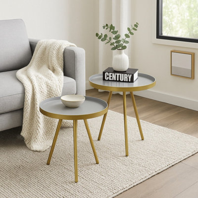 Aspect Furniture Ava Gold And Grey Metal Nest Of 2 Table from B&Q