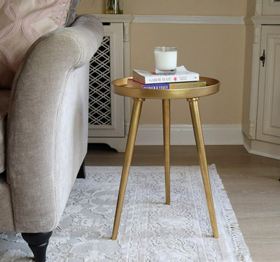Aspect Furniture Maxine Tripods Metal Side Table,gold from B&Q