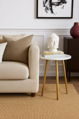 Aspect Furniture Maxine Tripods White Marble Top Side Table,gold Base from B&Q