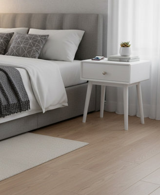 Aspect Furniture Niva Bedside Table With One Drawer ,white from B&Q