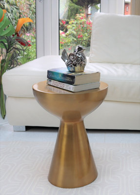 Aspect Furniture Luna Metal Hand-Crafted Side Table,light Brass from B&Q