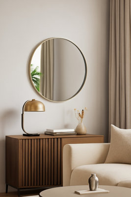 Aspect Furniture Studio Round Accent Wall Mirror/vanity Mirror ,antique Champagne Silver,80.5 Dia Cm from B&Q