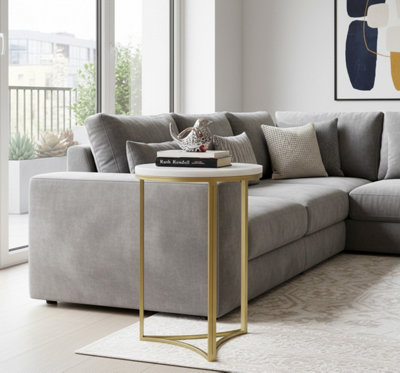 Aspect Furniture Gabriella Accent Side Table,white Marble from B&Q