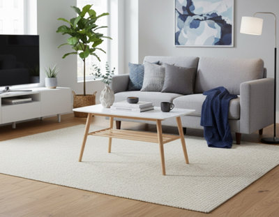 Aspect Furniture Nikko Bamboo Coffee Table With Shelf,white/bamboo from B&Q