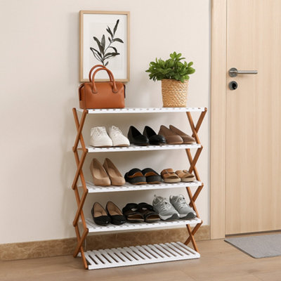 Aspect Furniture Folding Bamboo Shoe Rack/organizer Shelf-5 Tier from B&Q